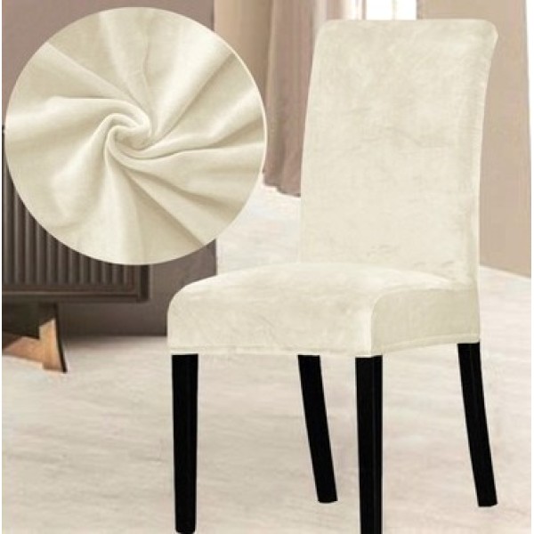 Set 6 huse universale pentru scaun Velvet Ivoire [1]
