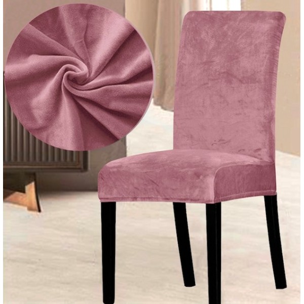Set 6 huse universale pentru scaun Velvet Roz Pudra [1]