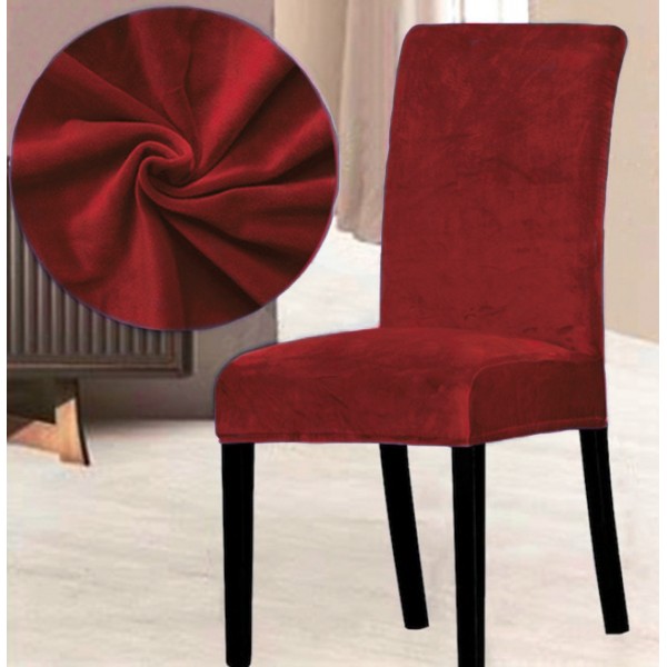 Set 6 huse universale pentru scaun Velvet Rosu [1]