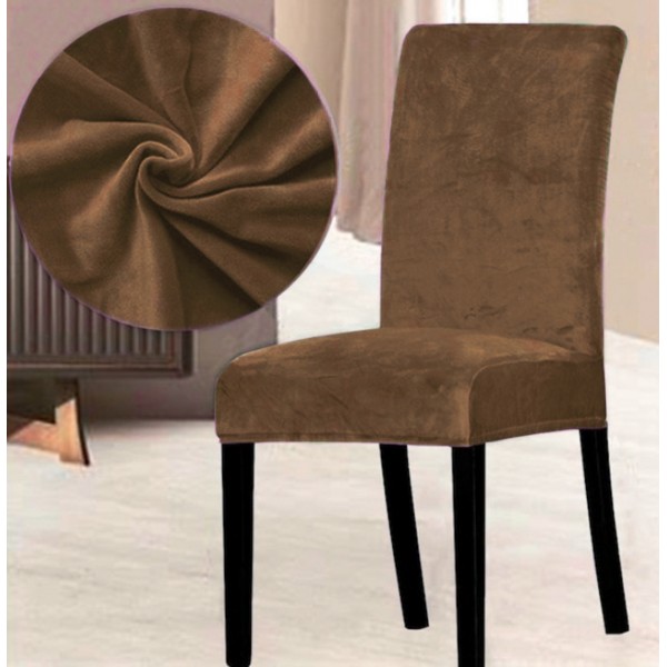 Set 6 huse universale pentru scaun Velvet Cafeniu [1]