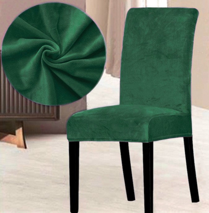 Set 6 huse universale pentru scaun Velvet Verde Smarald