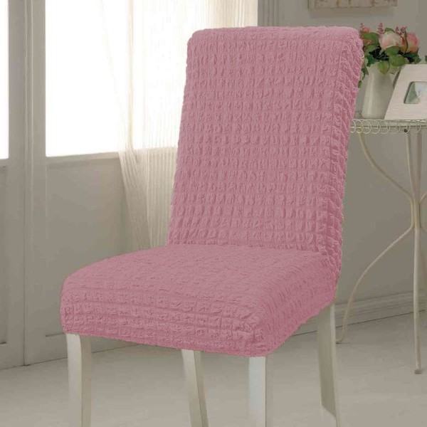 Set 6 huse creponate universale pentru scaun Roz Pudra [1]