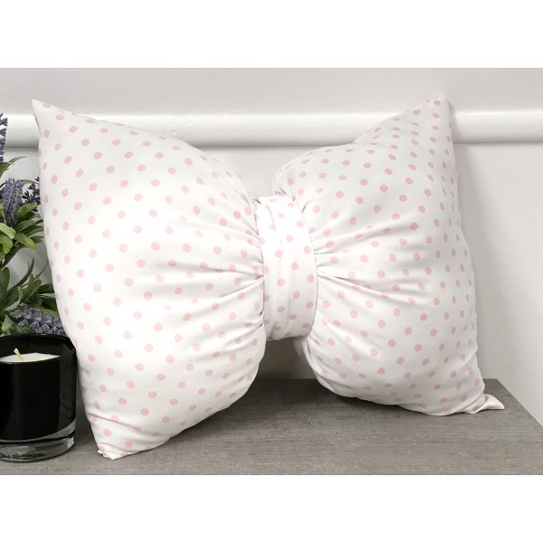Perna funda decorativa cu buline mici alb-roz AFC24 [1]