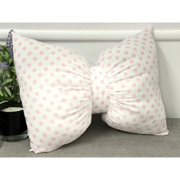 Perna funda decorativa cu buline mari alb-roz AFC25 [1]