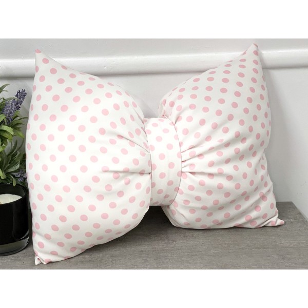 Perna funda decorativa cu buline mari alb-roz AFC26 [1]