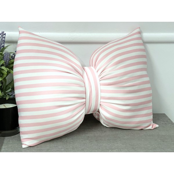 Perna funda decorativa cu dungi alb-roz AFC32 [1]