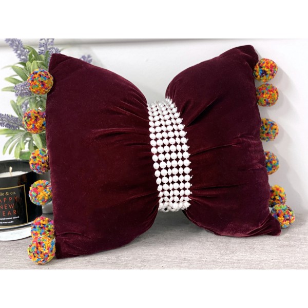 Perna funda decorativa din catifea grena cod AFC8 [1]