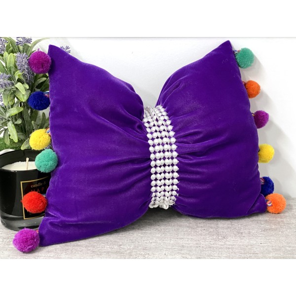 Perna funda decorativa din catifea mov deschis cod AFC7 [1]