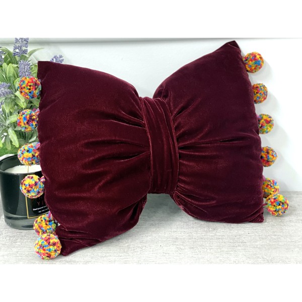 Perna funda decorativa din catifea grena cod AFC9 [1]
