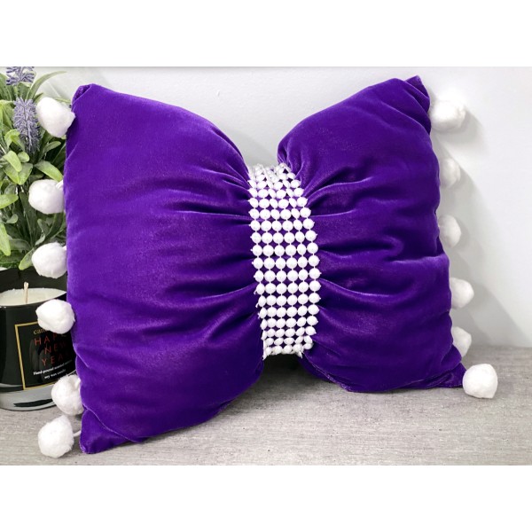 Perna funda decorativa din catifea mov deschis cod AFC4 [1]