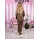 Pijama Luxury Anemona din Satin Leopard cu mansete