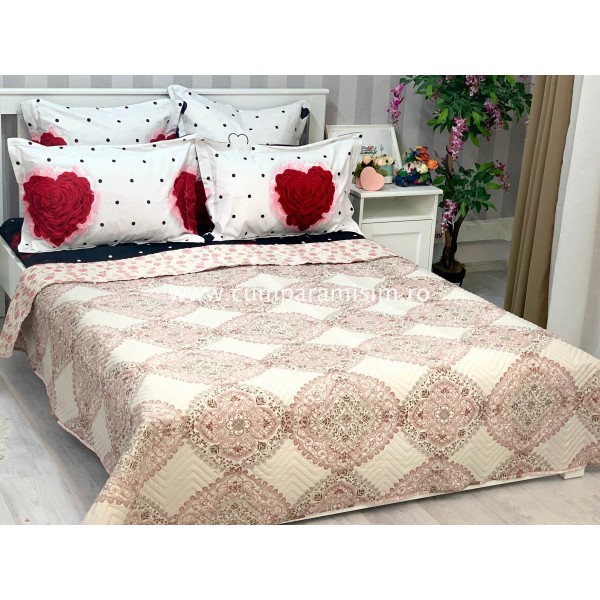 Cuvertura matlasata pentru pat dublu cu doua fete, 210x210, cod CVI38 [1]