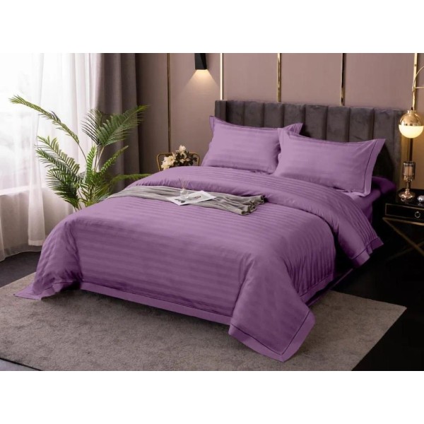 Lenjerie HoReCa, pat dublu, Damasc Deluxe, 4 piese, lila [1]