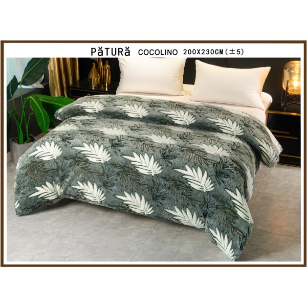Patura pufoasa cocolino 200x230cm, 220gr, Verde, frunze [1]