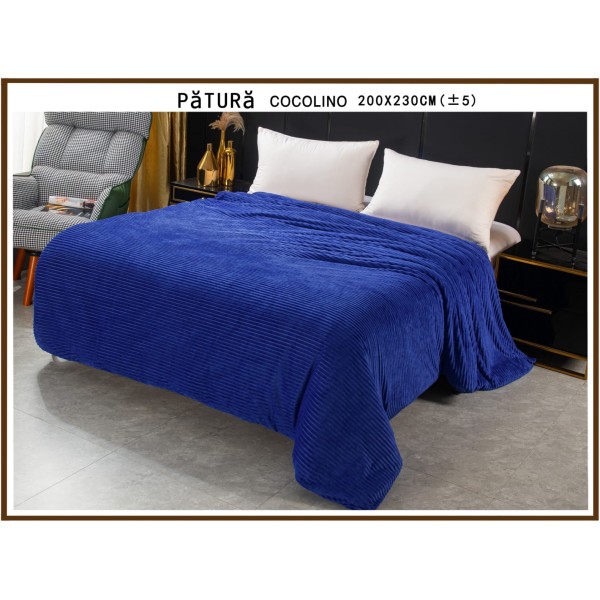 Patura pufoasa cocolino 200x230cm, 220gr, Albastru [1]