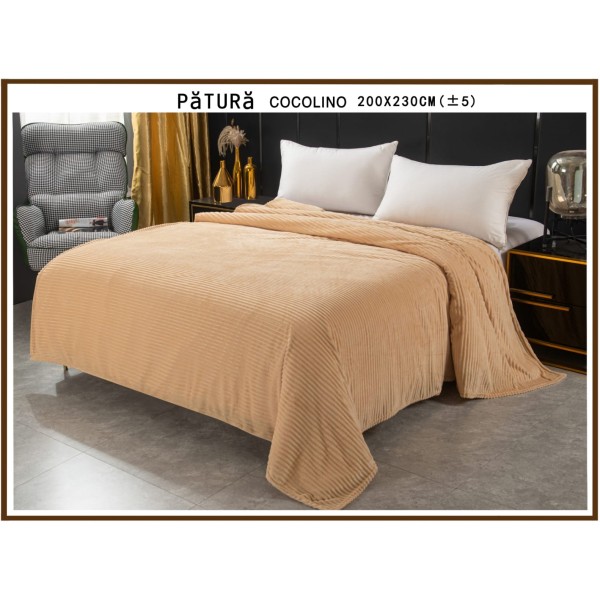 Patura pufoasa cocolino 200x230cm, 220gr, Bej [1]