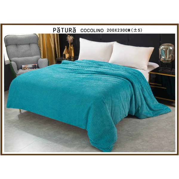 Patura pufoasa cocolino 200x230cm, 220gr, Bleu intens [1]