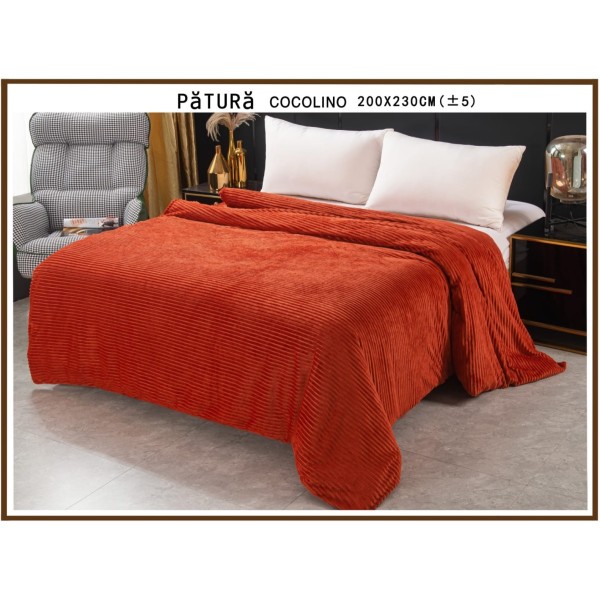 Patura pufoasa cocolino 200x230cm, 220gr, Caramiziu [1]