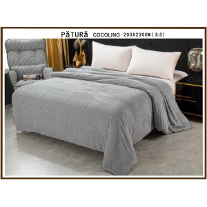 Patura pufoasa cocolino 200x230cm, 220gr, Gri