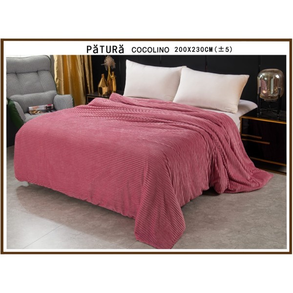 Patura pufoasa cocolino 200x230cm, 220gr, Purpuriu [1]