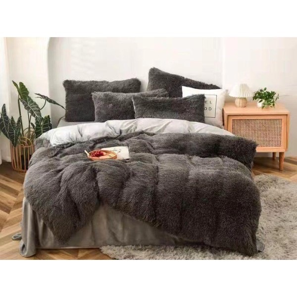 Lenjerie pat super pufoasa COCOLINO Fluffy 6 piese Gri [1]