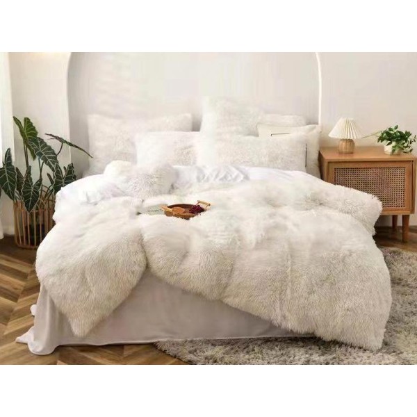 Lenjerie pat super pufoasa COCOLINO Fluffy 6 piese Alb [1]