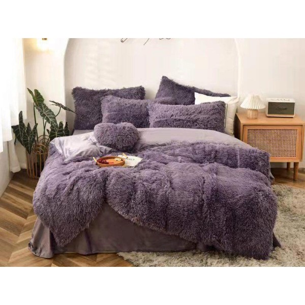 Lenjerie pat super pufoasa COCOLINO Fluffy 6 piese Cenusiu [1]