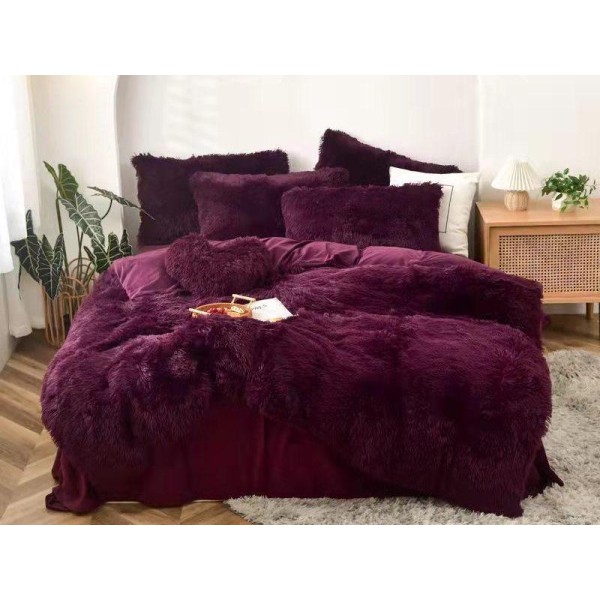 Lenjerie pat super pufoasa COCOLINO Fluffy 6 piese Mov [1]