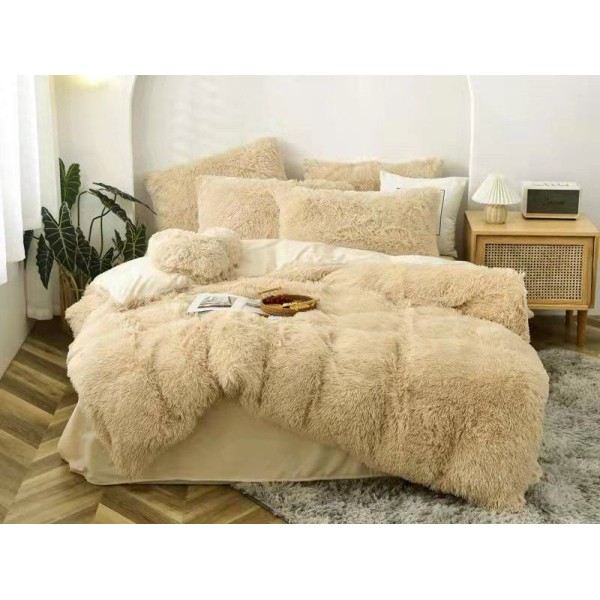 Lenjerie pat super pufoasa COCOLINO Fluffy 6 piese Bej [1]