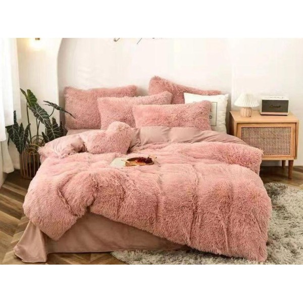 Lenjerie pat super pufoasa COCOLINO Fluffy 6 piese Pudra [1]