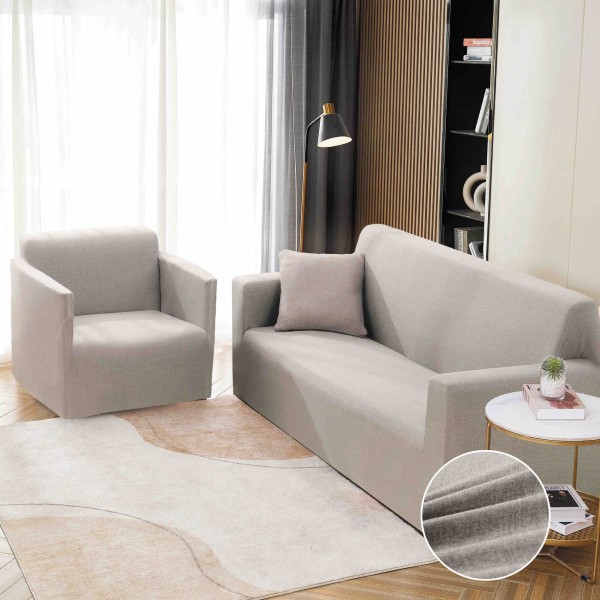 Husa Elastica Pentru Canapea 2 Locuri - M - Jojo Home, Grej [1]