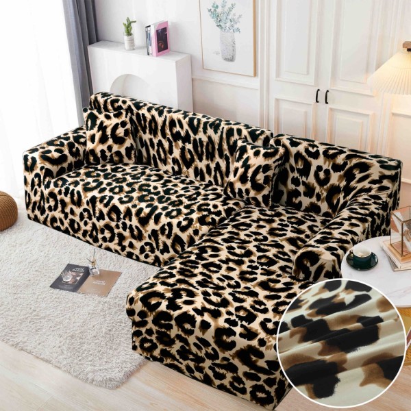 Set husa pentru coltar M + L, Elastica, Jojo Home, Maro, animal print [1]