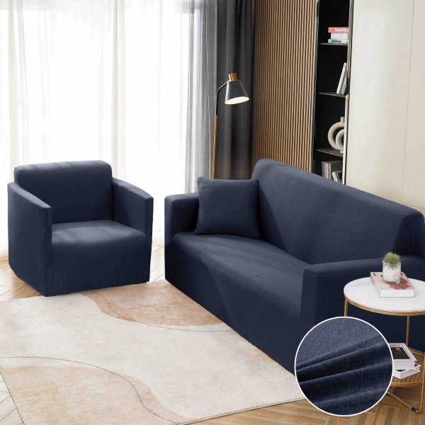 Husa Elastica Pentru Canapea 3 Locuri - L - Jojo Home, Bleumarin [1]