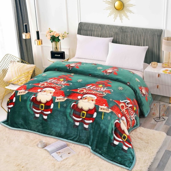 Patura CoCoLiNo, 200x230cm, Jojo Home, Verde, Mos Craciun [1]
