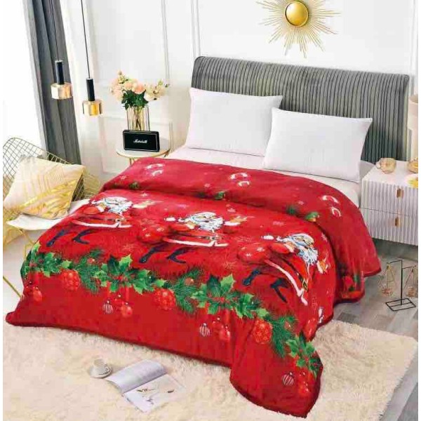 Patura CoCoLiNo, 200x230cm, Jojo Home, Rosu, Mos Craciun [1]