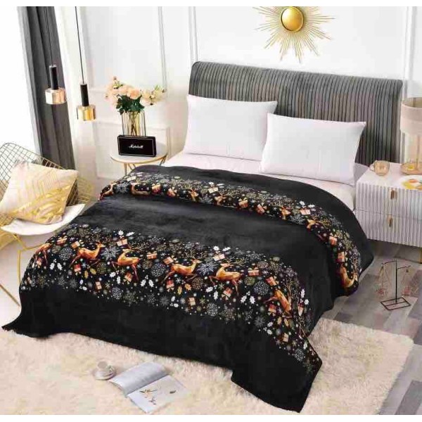 Patura CoCoLiNo, 200x230cm, Jojo Home, Negru, reni [1]
