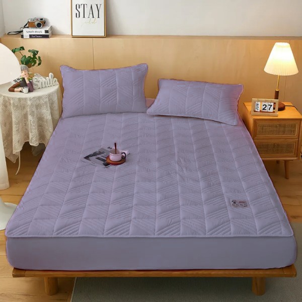 Husã matlasatã tip topper din bumbac satinat, 180x200cm + 2 fete de perna 50x70cm, Indigo [1]