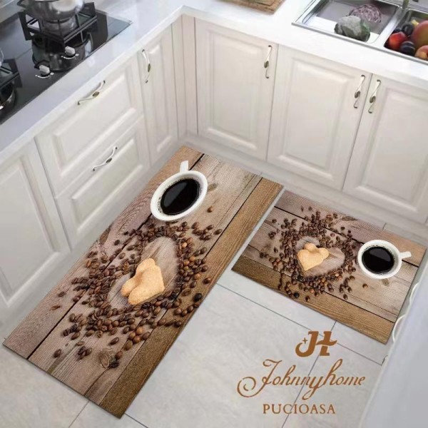 Set 2 covoare pentru Bucatarie, Maro, cafea [1]