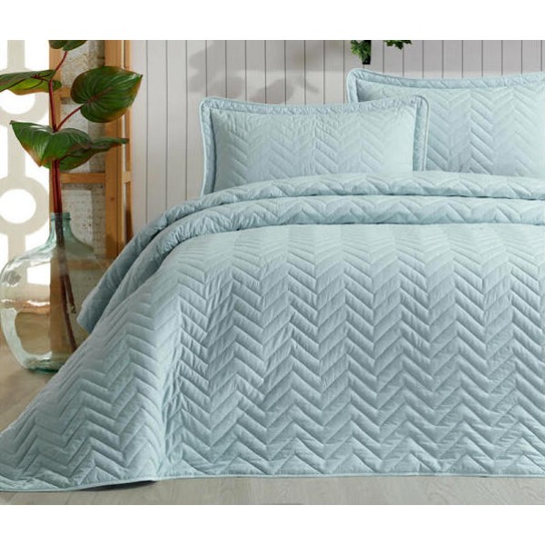 Set cuvertura de pat dublu, 3 piese, Bumbac 100%, 240x260cm, Clasy, IBIZA V5 Mint [1]