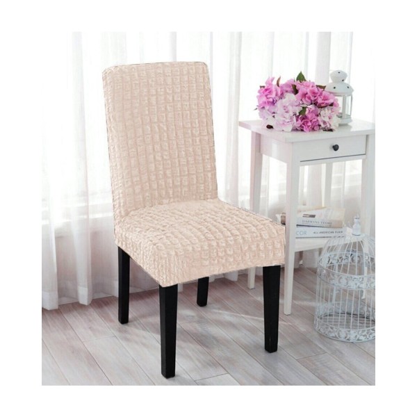 Set 6 huse creponate universale pentru scaun Crem Natur [1]