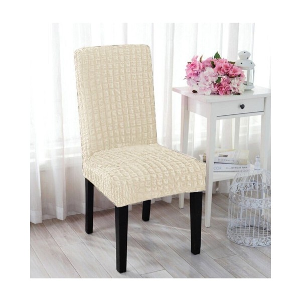 Set 6 huse creponate universale pentru scaun Crem [1]