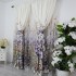 Set 2 Draperii Satinate Imprimate, flori mov, 140cm latime x 260cm inaltime, cu tiv lat pt bara [5]