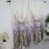 Set 2 Draperii Satinate Imprimate, flori mov, 140cm latime x 260cm inaltime, cu tiv lat pt bara [6]