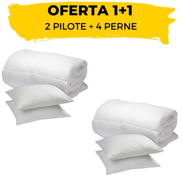 OFERTA 1+1: 2 Pilote 180x200cm si 4 Perne 50x70cm, Fabricate in Romania [1]