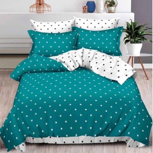 Lenjerie pat dublu, Finet, 6 piese, Turquoise, buline