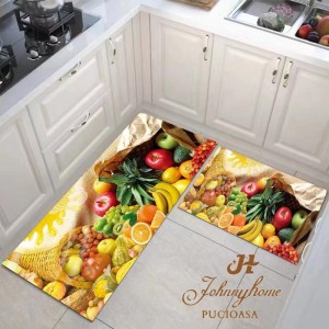 Set 2 covoare pentru Bucatarie, Multicolor, fructe