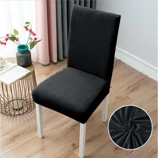 Set 6 huse universale pentru scaun, ELASTICE, Negru [1]