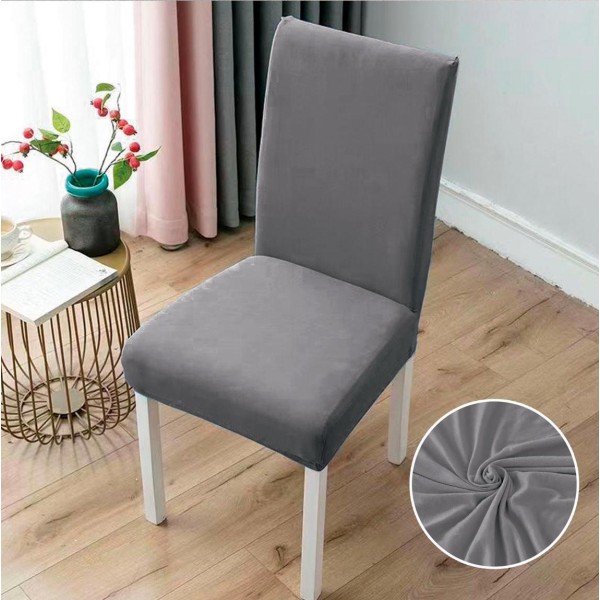 Set 6 huse universale pentru scaun, ELASTICE, Gri deschis [1]