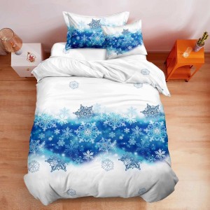 Lenjerie pat 1 PERSOANA, BUMBAC FINET, 4 piese, cu ELASTIC, Craciun, Albastru Lenjerie pat 1 PERSOANA, BUMBAC FINET, 4 piese, cu ELASTIC, Craciun, Albastru