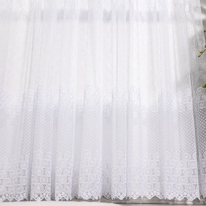 Perdea cu broderie tip banuti - 300cm x 260cm, Rejansa pt. sina,  Alb